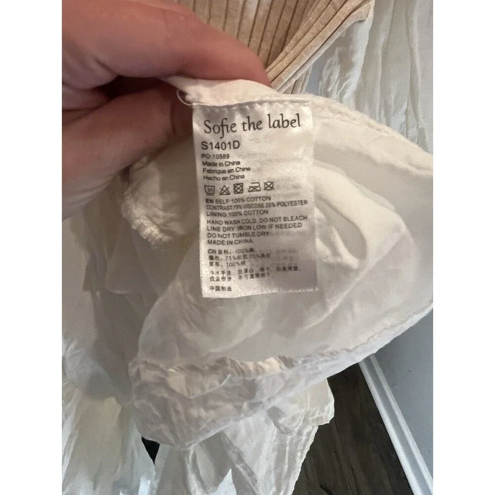 Sofie The Label Cream Babydoll Trapeze Style Tiered Dress- Size Small - Picture 8 of 13